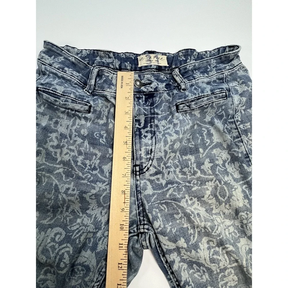 Free People We The Free Dream Lover Floral Paisley Flare Jeans Denim Size 31
